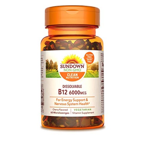Vitamin B-12 Sublingual by Sundown, Vegetarian, Vegan, Non-GMOˆ, ...