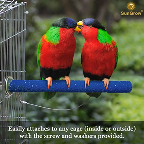 SunGrow Bird Perch, 8 Inches, Naturally Keeps Pet Bird Nails Trim...
