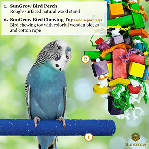 SunGrow Bird Perch, 8 Inches, Naturally Keeps Pet Bird Nails Trim...