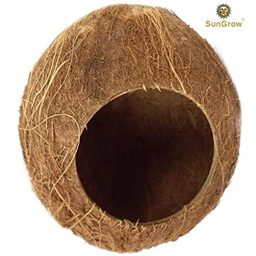 SunGrow Coconut Shell House for Hamsters, 14-16 Inches Circumfere...