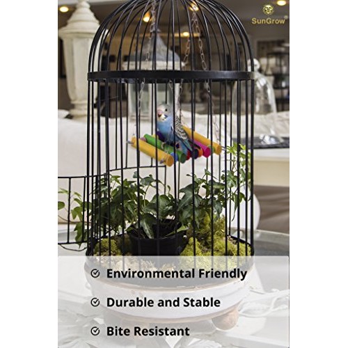 SunGrow Parrot Cage Hammock Swing, 7.8 Inches Pet Hanging Toy, Du...