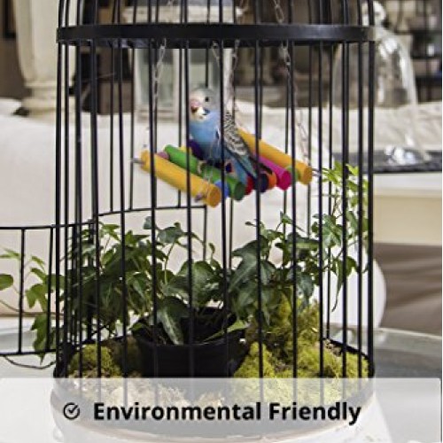 SunGrow Parrot Cage Hammock Swing, 7.8 Inches Pet Hanging Toy, Du...
