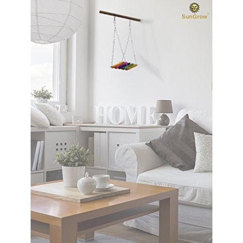 SunGrow Parrot Cage Hammock Swing, 7.8 Inches Pet Hanging Toy, Du...