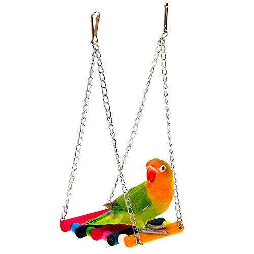 SunGrow Parrot Cage Hammock Swing, 7.8 Inches Pet Hanging Toy, Du...