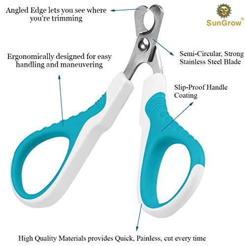 SunGrow Pet Nail Clipper for Paw Grooming, Restrain Nail Injuries...
