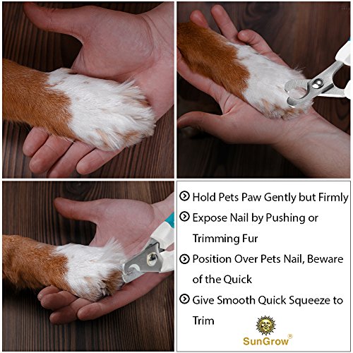 SunGrow Pet Nail Clipper for Paw Grooming, Restrain Nail Injuries...