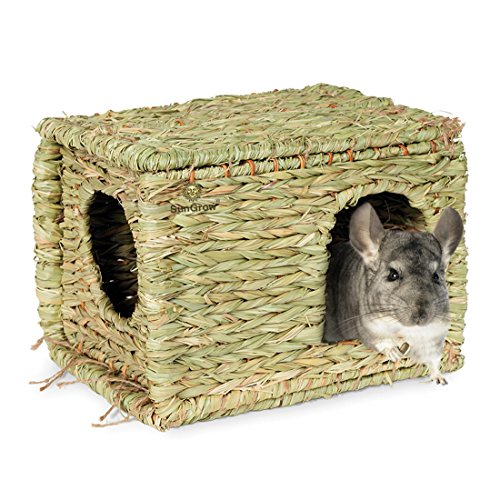 SunGrow Rabbit Grass House, Folding Woven Hut & Mat for Laying or...
