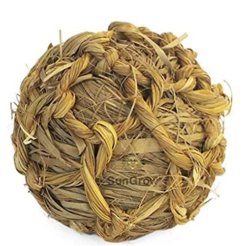 SunGrow Seagrass Ball, 3”, Chewable Teething Toy, 1 Pc per Pack