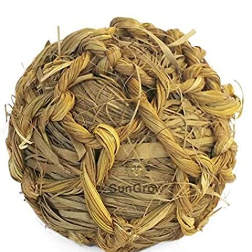 SunGrow Seagrass Ball, 3”, Chewable Teething Toy, 1 Pc per Pack