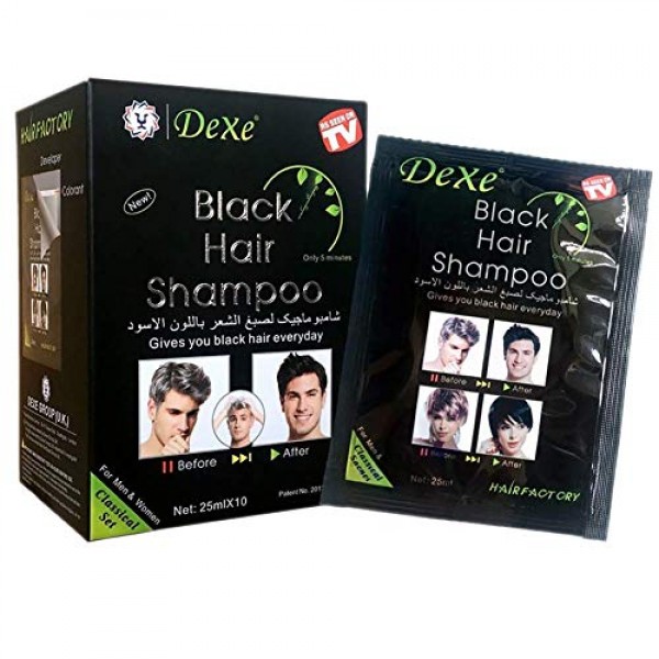 SUNSENT Instant Hair Dye, Natural Ingredients Black Hair Shampoo ...