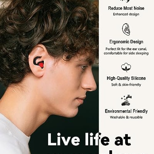 SUPCEAT Ear Plugs for Sleeping - Noise Reduction Soft Silicone Ea...