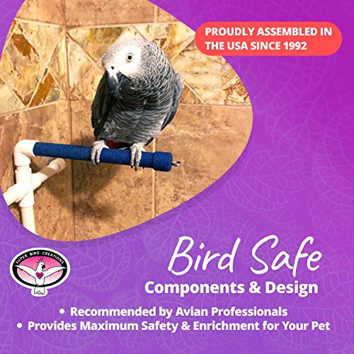 Super Bird Creations 3/4-Inch Fold Away Shower Perch Bird Toy, Me...