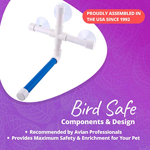 Super Bird Creations 3/4-Inch Fold Away Shower Perch Bird Toy, Me...