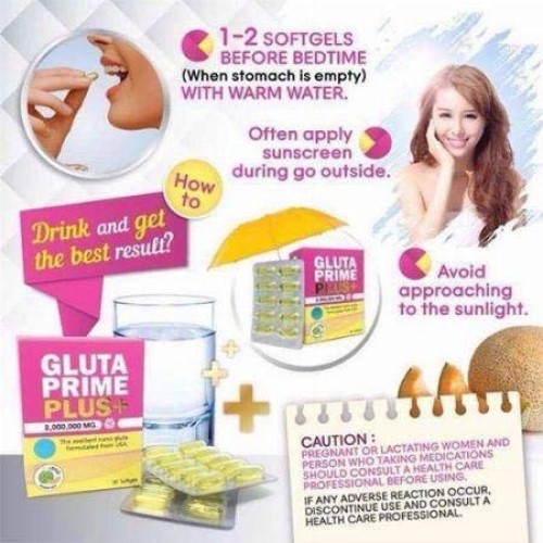Supreme Gluta Prime Plus gluta white Lightening white Glutathione...
