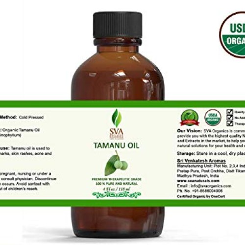 SVA Organics Tamanu Oil Organic Cold Pressed 4 Oz USDA Pure Natur...