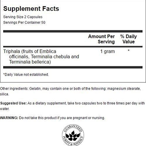 Swanson Triphala Cleanse Detox GI Tract 500 mg 100 Capsules Caps