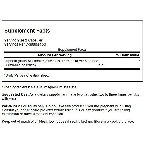 Swanson Triphala Cleanse Detox GI Tract 500 mg 100 Capsules Caps