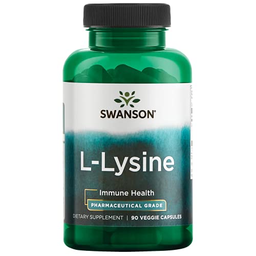 Swanson Amino Acid Ajipure L-Lysine Pharmaceutical Grade 500 Mill...