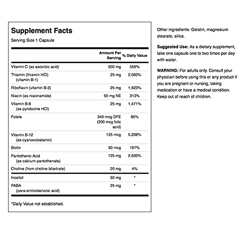 Swanson B Vitamin Stress Complex with Vitamin C Stress Relief Ene...