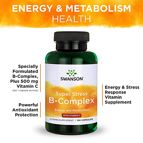 Swanson B Vitamin Stress Complex with Vitamin C Stress Relief Ene...