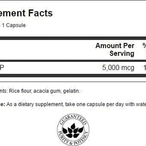 Swanson Biotin Vitamin B7 5000 mcg 100 Capsules