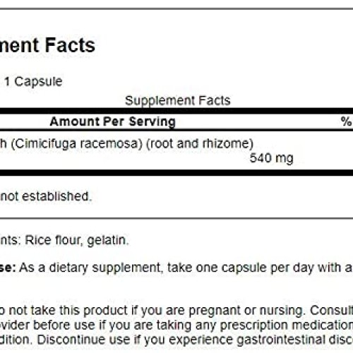 Swanson Black Cohosh 540 Milligrams 60 Capsules