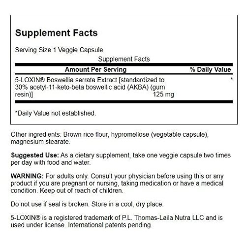 Swanson Boswellia Serrata Extract 125 Milligrams 60 Veg Capsules