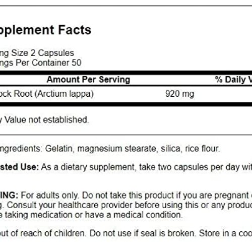 Swanson Burdock Root Kidney & Liver Support - Detox Skin Helps Re...