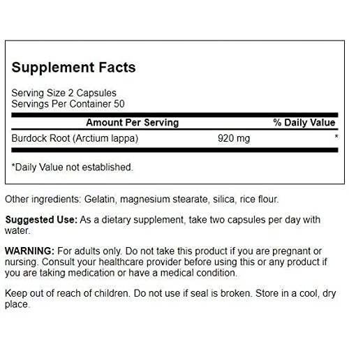 Swanson Burdock Root Kidney & Liver Support - Detox Skin Helps Re...