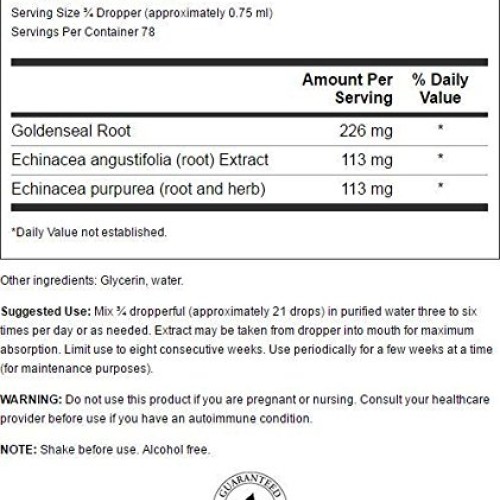 Swanson Echinacea & Goldenseal Liquid 2 fl Ounce 59 ml Liquid