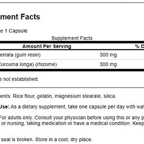 Swanson Full Spectrum Boswellia and Curcumin 60 CapsulesPacking ...