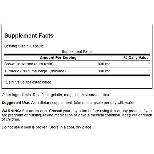 Swanson Full Spectrum Boswellia and Curcumin 60 CapsulesPacking ...