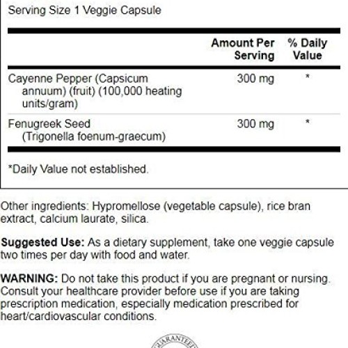 Swanson Full Spectrum Cayenne & Fenugreek 60 Veg Capsules