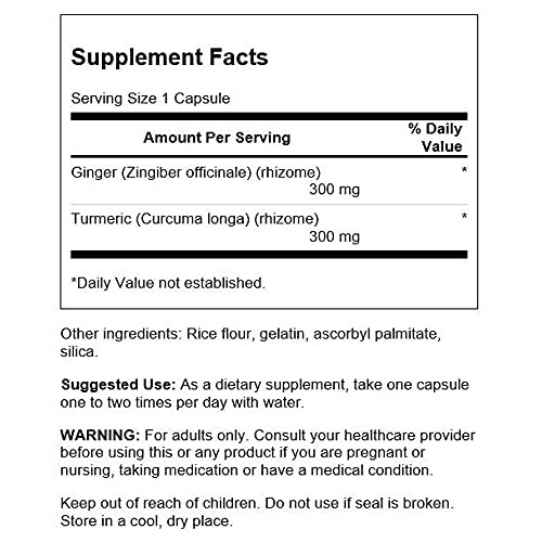 Swanson Full Spectrum Ginger & Turmeric 60 Capsules 3 Pack