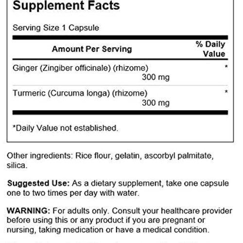 Swanson Full Spectrum Ginger & Turmeric 60 Capsules 3 Pack