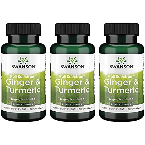 Swanson Full Spectrum Ginger & Turmeric 60 Capsules 3 Pack