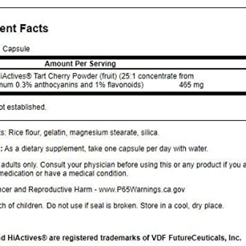 Swanson HiActives Tart Cherry - Natural Supplement Supporting Joi...
