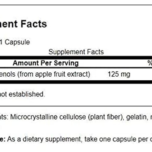 Swanson Maximum Strength Apple Polyphenols 125 Milligrams 60 Caps...