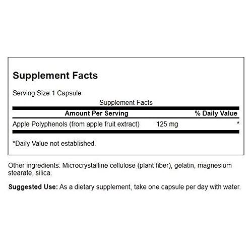 Swanson Maximum Strength Apple Polyphenols 125 Milligrams 60 Caps...