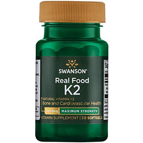 Swanson Maximum Strength Natural Vitamin K2 200 mcg 30 Sgels