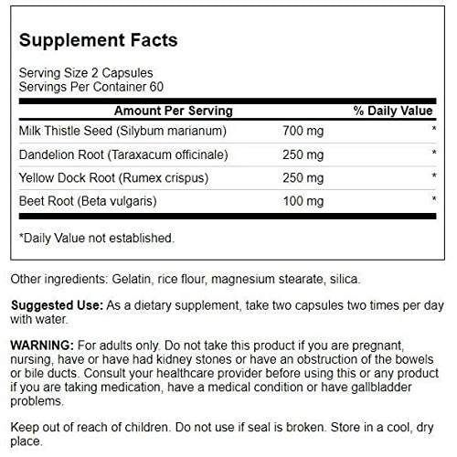 Swanson Milk Thistle, Dandelion & Yellow Dock - Herbal Liver Supp...