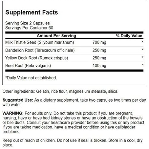 Swanson Milk Thistle, Dandelion & Yellow Dock - Herbal Liver Supp...