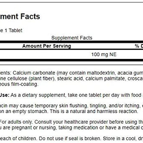 Swanson Niacin Vitamin B3 - Vitamin Supplement Supporting Heart...