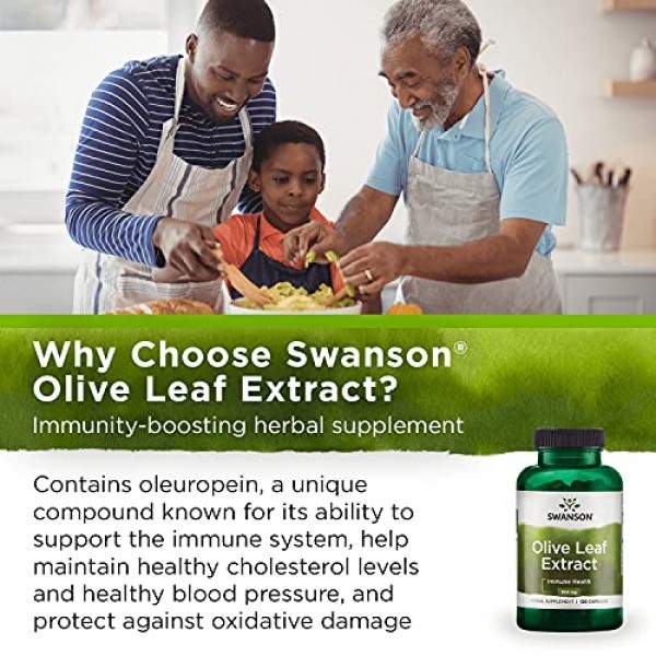 Swanson Olive Leaf Extract Capsules with 20% Oleuropein - 120 Ca...