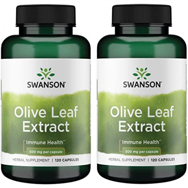 Swanson Olive Leaf Extract Capsules with 20% Oleuropein - 120 Ca...