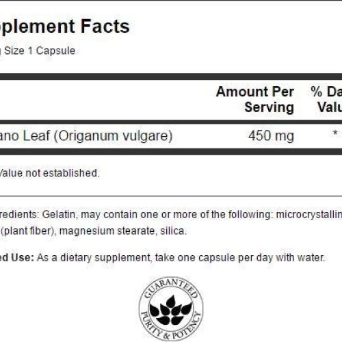 Swanson Oregano 450 Milligrams 90 Capsules