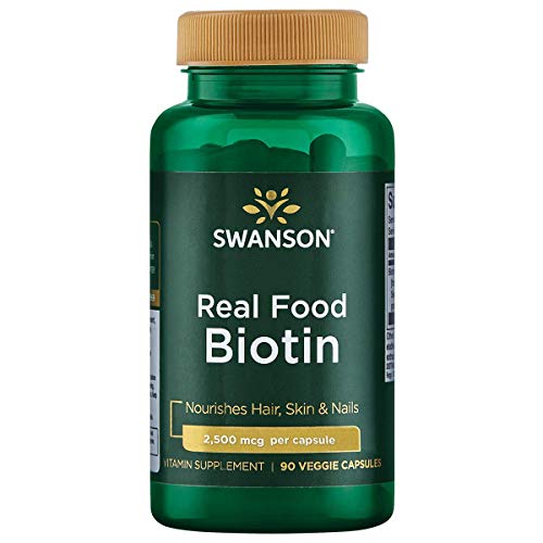 Swanson Real Food Biotin Vitamin B-7 Hair Skin Nail Metabolism He...