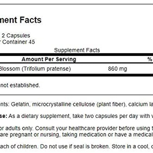 Swanson Red Clover Blossom 430 Milligrams 90 Capsules 4 Pack