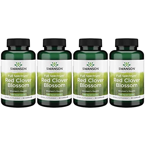 Swanson Red Clover Blossom 430 Milligrams 90 Capsules 4 Pack