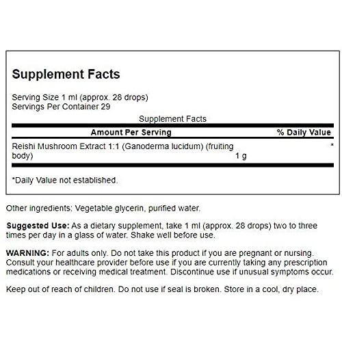 Swanson Reishi Mushroom Liquid Extract Alcohol- & Sugar-Free 1 ...